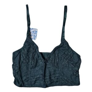 FREE PEOPLE Lace Cropped Green Bralette F715F151 Womens Medium